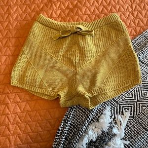 RVCA mustard yellow sweater knit summer shorts szS